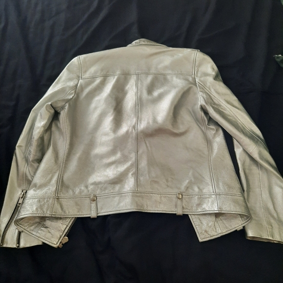 ✨HOST PICK✨ Ena Pelly silver leather jacket S - Picture 4 of 4